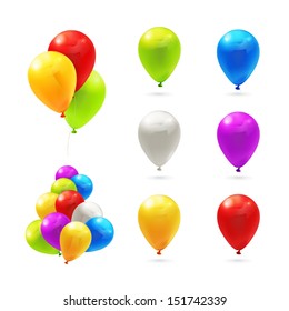 Toy balloons, set of vector icons