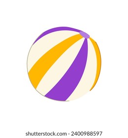 toy beach ball cartoon. blue water, red color, rubber play toy beach ball sign. isolated symbol vector illustration