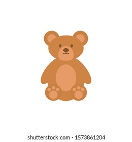 toy bear animal flat style icon vector illustration design