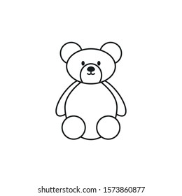 toy bear animal line style icon vector illustration design