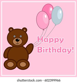 Toy bear with balloons for background
