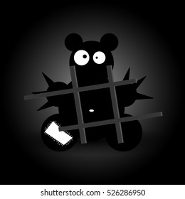 Toy bear with big eyes. Vector illustration