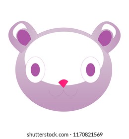 Toy bear. Cartoon cute face. Head of a plush teddy isolated on a white background. Vector illustration