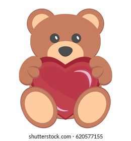 Toy Bear Heart Stock Vector (Royalty Free) 620577155 | Shutterstock