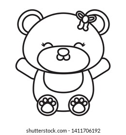 toy bear icon black and white