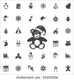 Toy bear icon. New Year set of icons. Christmas holidays