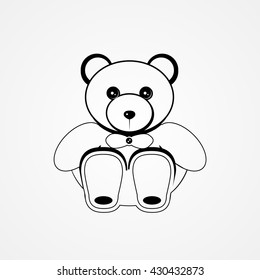 Toy bear sign icon. Vector. Black 