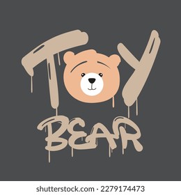 toy bear slogan vector design art
