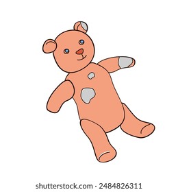 toy bear with stains for washing	