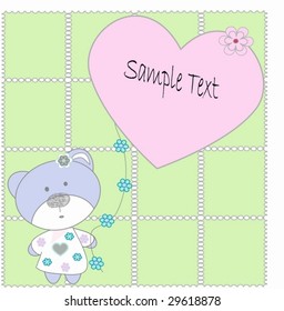 Toy bear teddy with flowers