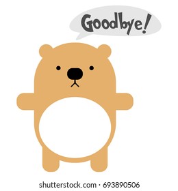 Toy bear with text Goodbye!