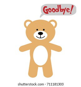 Toy bear with text Goodbye!