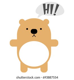 Toy bear with text HI!
