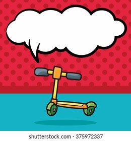 toy bike doodle, speech bubble
