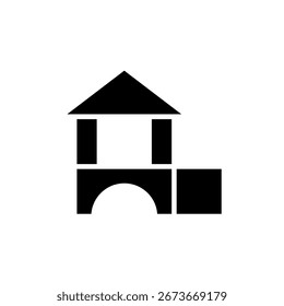 Toy block house - simple vectoricon