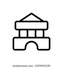 Toy Block Outline Icon. Toy Block Icon