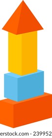 Toy Block Tower Vector Illustration