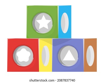 Toy blocks. Education cubes for children. Colorful bricks