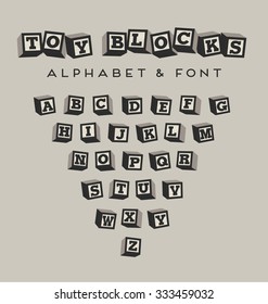 Toy blocks font typeface for lettering designs