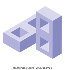 Toy blocks icon isometric vector. Children building. Brick game tower