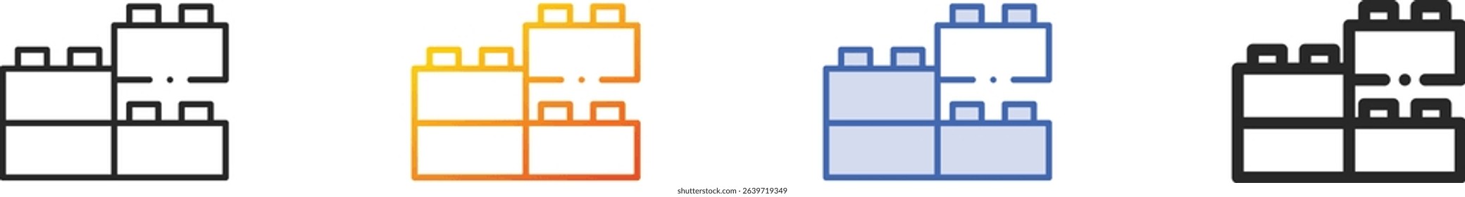 toy blocks icon.Thin Linear, Gradient, Blue Stroke and bold Style Design Isolated On White Background