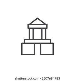 Toy Blocks line icon. linear style sign for mobile concept and web design. Toy blocks stacked outline vector icon. Symbol, logo illustration. Vector graphics