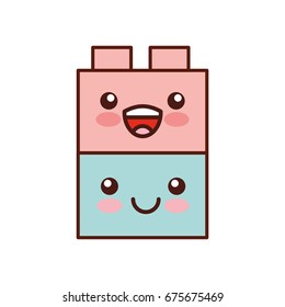 toy blocks structure kawaii character