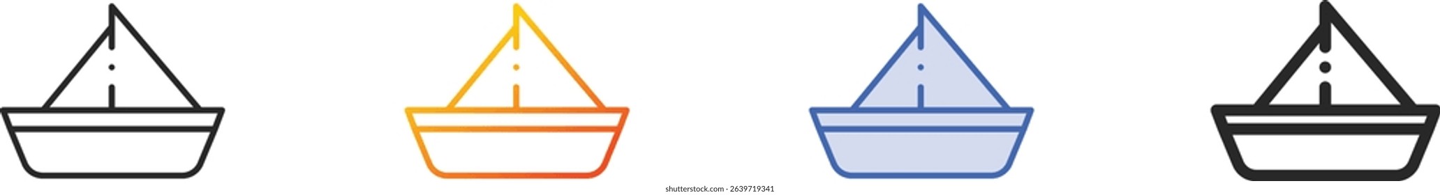 toy boat icon.Thin Linear, Gradient, Blue Stroke and bold Style Design Isolated On White Background