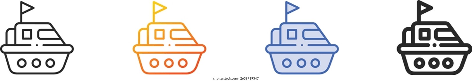 toy boat icon.Thin Linear, Gradient, Blue Stroke and bold Style Design Isolated On White Background