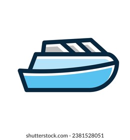 Toy Boat Vector Thick Line Filled Dark Colors Icons For Personal And Commercial Use.
