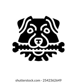 toy bone dog glyph icon vector. toy bone dog sign. isolated symbol illustration