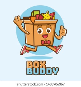 toy box character mascot and logo template