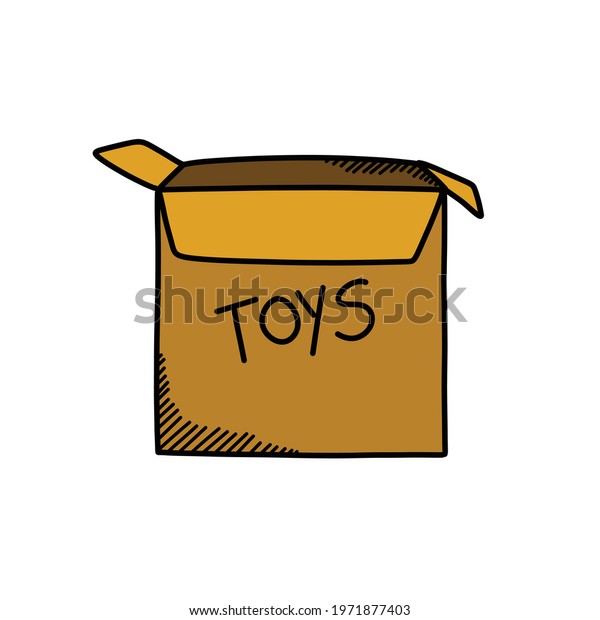 toy box doodle icon,\
vector illustration
