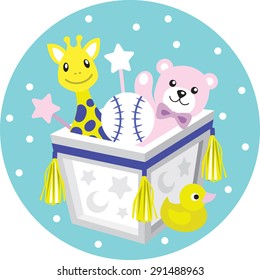 Toy box vector illustration kid design decor