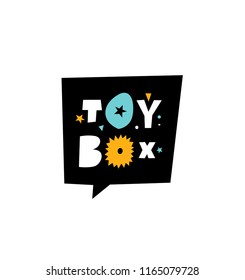 Toy box. Vector poster. Decorative elements in scandinavian minimalistic style