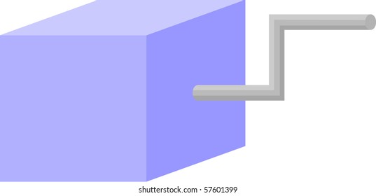 toy box with winding lever