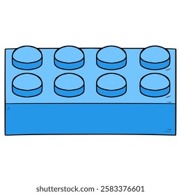 toy brick 2x6 illustration hand drawn isolated vector