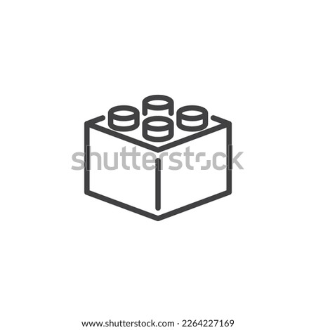 Toy brick block line icon. linear style sign for mobile concept and web design. Constructor brick outline vector icon. Symbol, logo illustration. Vector graphics