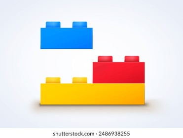 Ladrillo de juguete o concepto de bloque de construcción