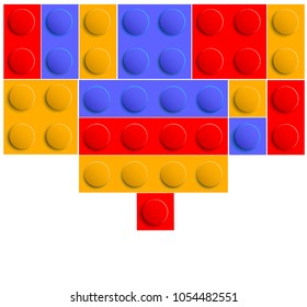 Toy bricks vector. Children's designer