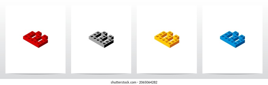 Toy Building Block Letter Logo Design B