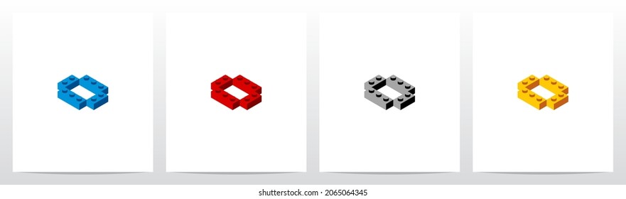 Toy Building Block Letter Logo Design O