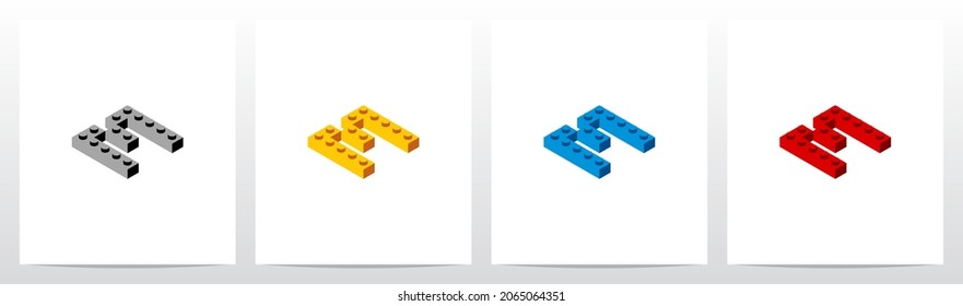 Toy Building Block Letter Logo Design M