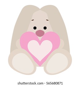 Toy bunny with heart
