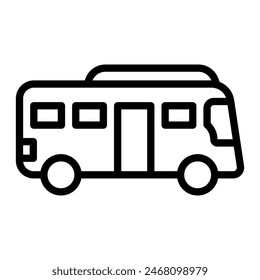 Toy Bus Vector Line Icon Design