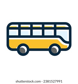 Toy Bus Vector Thick Line Filled Dark Colors Icons For Personal And Commercial Use.
