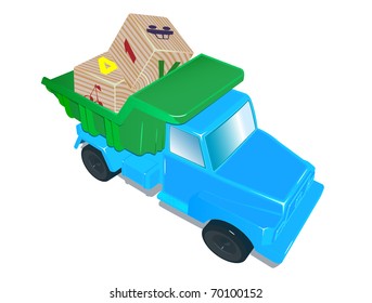toy car with cubes. Vector 2