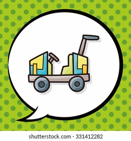 toy car doodle, speech bubble