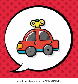 toy car doodle, speech bubble