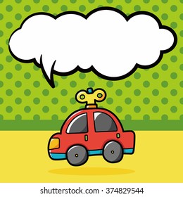 toy car doodle, speech bubble